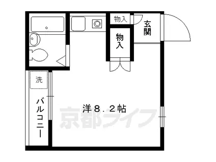 叡山電鉄 元田中駅 徒歩20分 3階建 築32年(1K/1階)の間取り写真