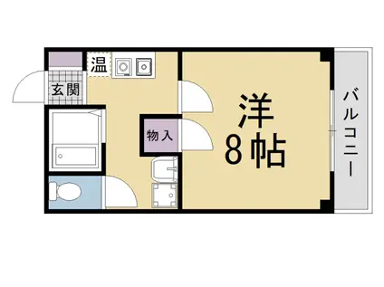 京都市烏丸線 北山駅(京都) 徒歩13分 4階建 築40年(1K/2階)の間取り写真