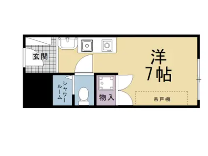 京都市烏丸線 北大路駅 徒歩27分 2階建 築41年(1K/2階)の間取り写真