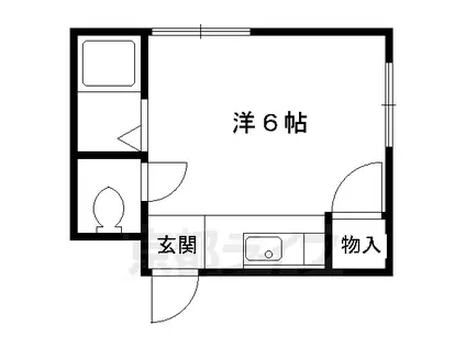 京都市烏丸線 鞍馬口駅 徒歩15分 3階建 築39年(ワンルーム/2階)の間取り写真