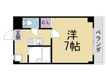 京阪電気鉄道鴨東線 神宮丸太町駅 徒歩7分 4階建 築30年(1K/3階)の間取り写真
