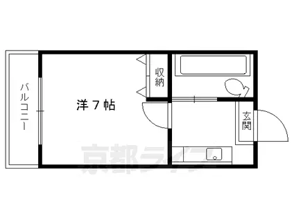 京阪電気鉄道鴨東線 出町柳駅 徒歩9分 3階建 築35年(1K/1階)の間取り写真