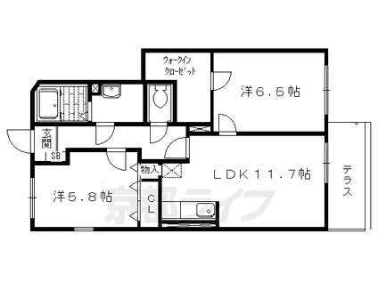 叡山電鉄 岩倉駅(京都) 徒歩13分 2階建 築21年(2LDK/1階)の間取り写真