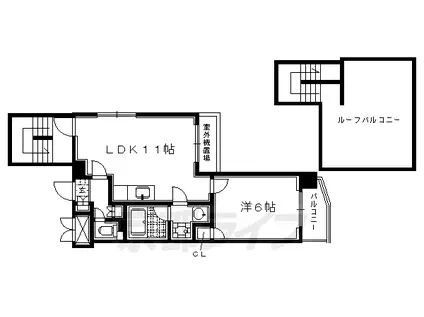 京都市烏丸線 今出川駅 徒歩8分 7階建 築21年(1LDK/7階)の間取り写真