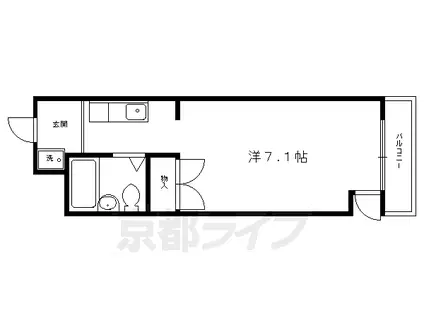 アンバーハウス(1K/4階)の間取り写真