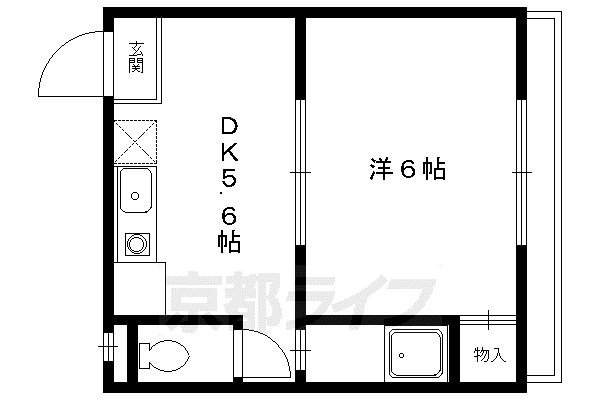 京阪電気鉄道鴨東線 出町柳駅 徒歩8分 3階建 築30年(1DK/3階)の間取り写真
