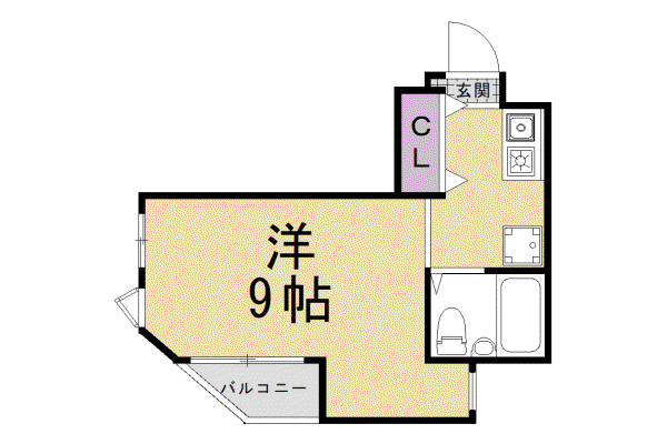 京都市烏丸線 北大路駅 徒歩10分 4階建 築32年(1K/1階)の間取り写真