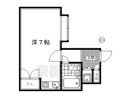 京阪電気鉄道鴨東線 出町柳駅 徒歩5分 4階建 築37年(ワンルーム/2階)の間取り写真