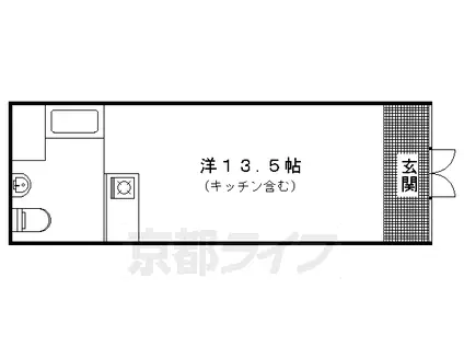 CASA DEL ARTE(ワンルーム/地下階)の間取り写真