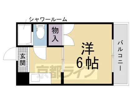 叡山電鉄 元田中駅 徒歩5分 3階建 築40年(1K/1階)の間取り写真