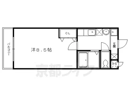 ハウゼ衣笠の杜(1K/4階)の間取り写真
