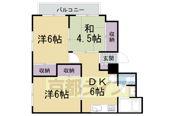 グレーシー高野(3DK/3階)の間取り写真
