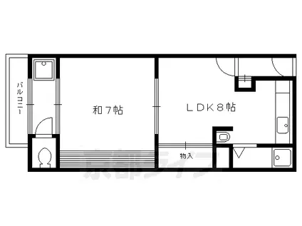 アミティエ一乗寺(1DK/2階)の間取り写真