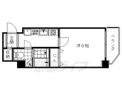 京阪電気鉄道鴨東線 神宮丸太町駅 徒歩27分 7階建 築25年(1K/3階)の間取り写真