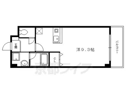 叡山電鉄 一乗寺駅 徒歩9分 7階建 築20年(1K/5階)の間取り写真