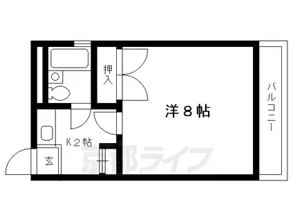 叡山電鉄 茶山・京都芸術大学駅 徒歩7分 2階建 築35年(1K/2階)の間取り写真
