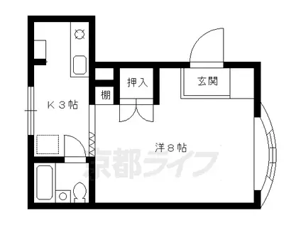 AOIHOUSE(1K/1階)の間取り写真