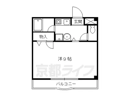 シャトー11にしむら(1K/1階)の間取り写真