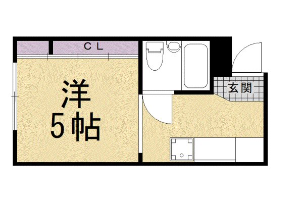 京都市烏丸線 鞍馬口駅 徒歩4分 2階建 築47年(1K/2階)の間取り写真