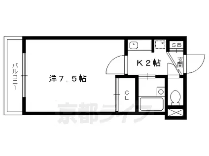 京都市烏丸線 北大路駅 徒歩23分 3階建 築32年(1K/1階)の間取り写真