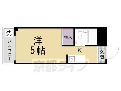 京福北野線 北野白梅町駅 徒歩24分 4階建 築42年(1K/4階)の間取り写真
