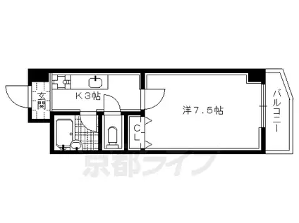 カザフォルテ(1K/3階)の間取り写真