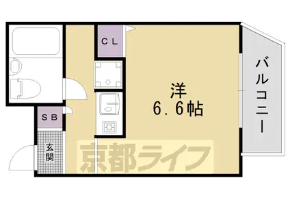 DELEAD鴨川公園(1K/2階)の間取り写真