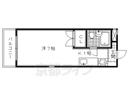カーサ雅(1K/1階)の間取り写真