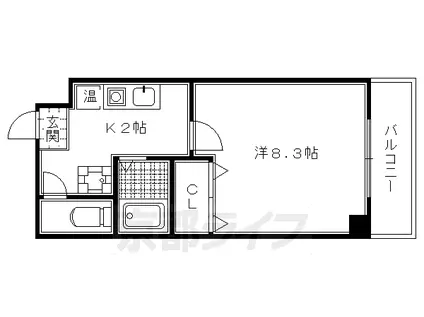京都市烏丸線 鞍馬口駅 徒歩17分 5階建 築25年(1K/4階)の間取り写真