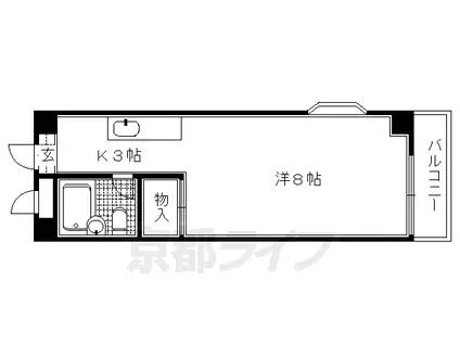 叡山電鉄 二軒茶屋駅(京都) 徒歩5分 4階建 築36年(1K/2階)の間取り写真