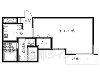 京阪電気鉄道鴨東線 出町柳駅 徒歩5分 4階建 築19年(1K/1階)の間取り写真