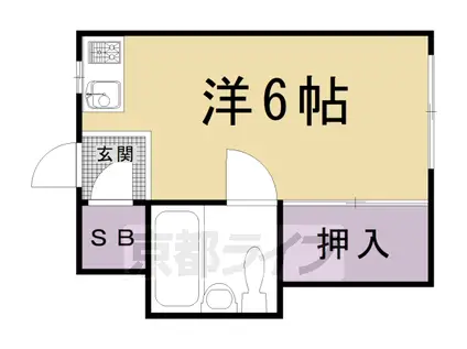 京都市烏丸線 鞍馬口駅 徒歩17分 2階建 築38年(ワンルーム/2階)の間取り写真