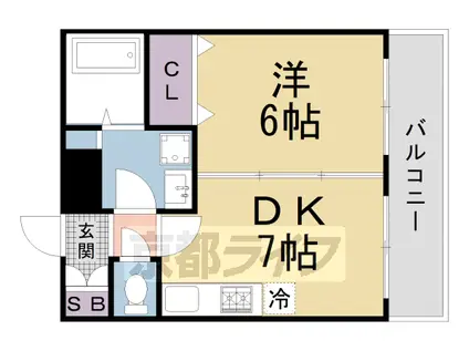 京都市烏丸線 今出川駅 徒歩7分 3階建 築44年(1DK/3階)の間取り写真