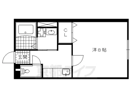 京都市烏丸線 北大路駅 徒歩19分 2階建 築19年(1K/2階)の間取り写真