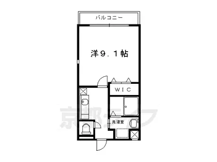 京都市烏丸線 鞍馬口駅 徒歩3分 3階建 築19年(1K/1階)の間取り写真