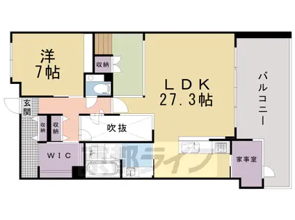京都市烏丸線 鞍馬口駅 徒歩20分 5階建 築20年(1SLDK/1階)の間取り写真