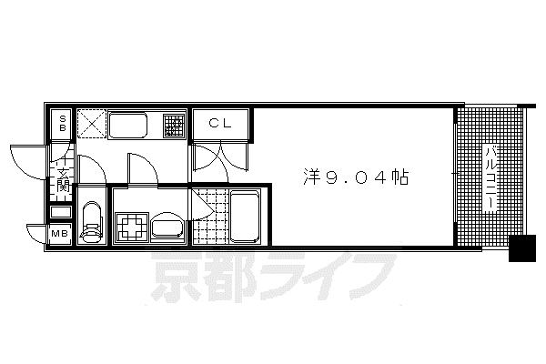 京都市烏丸線 今出川駅 徒歩10分 6階建 築20年(1K/5階)の間取り写真