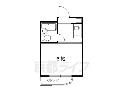 京都市烏丸線 北大路駅 徒歩15分 4階建 築48年(1K/1階)の間取り写真