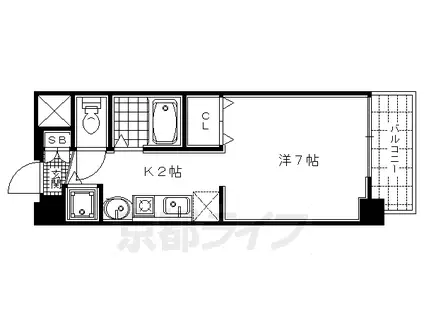 京都市烏丸線 今出川駅 徒歩10分 10階建 築20年(1K/2階)の間取り写真