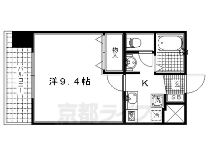 京阪電気鉄道鴨東線 出町柳駅 徒歩5分 10階建 築23年(1K/10階)の間取り写真