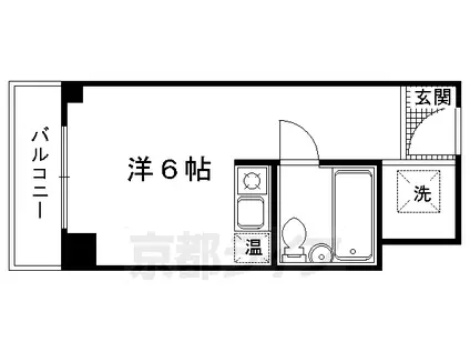 京都市烏丸線 今出川駅 徒歩15分 8階建 築45年(1K/8階)の間取り写真