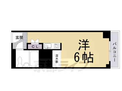 京都市烏丸線 今出川駅 徒歩15分 8階建 築45年(1K/6階)の間取り写真