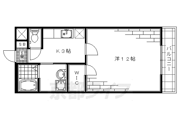 京都市烏丸線 鞍馬口駅 徒歩3分 3階建 築19年(1K/3階)の間取り写真
