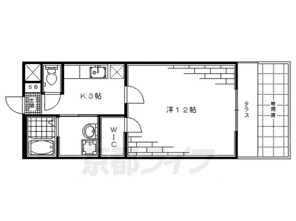 ポレール鞍馬口(1K/1階)の間取り写真