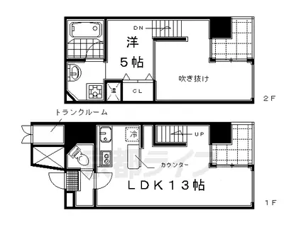 マンハッタン・ファンタジー(1LDK/4階)の間取り写真