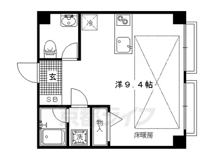 シチクハイネス(1K/2階)の間取り写真