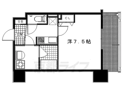 京都市烏丸線 今出川駅 徒歩13分 11階建 築19年(1K/10階)の間取り写真