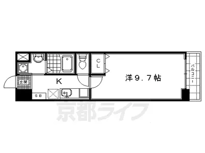 BO・上七軒(1K/3階)の間取り写真