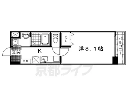 BO・上七軒(1K/5階)の間取り写真