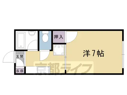 京都市烏丸線 北大路駅 徒歩23分 2階建 築42年(1K/1階)の間取り写真